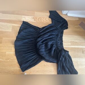 Express Black Pleated Off-Shoulder Top